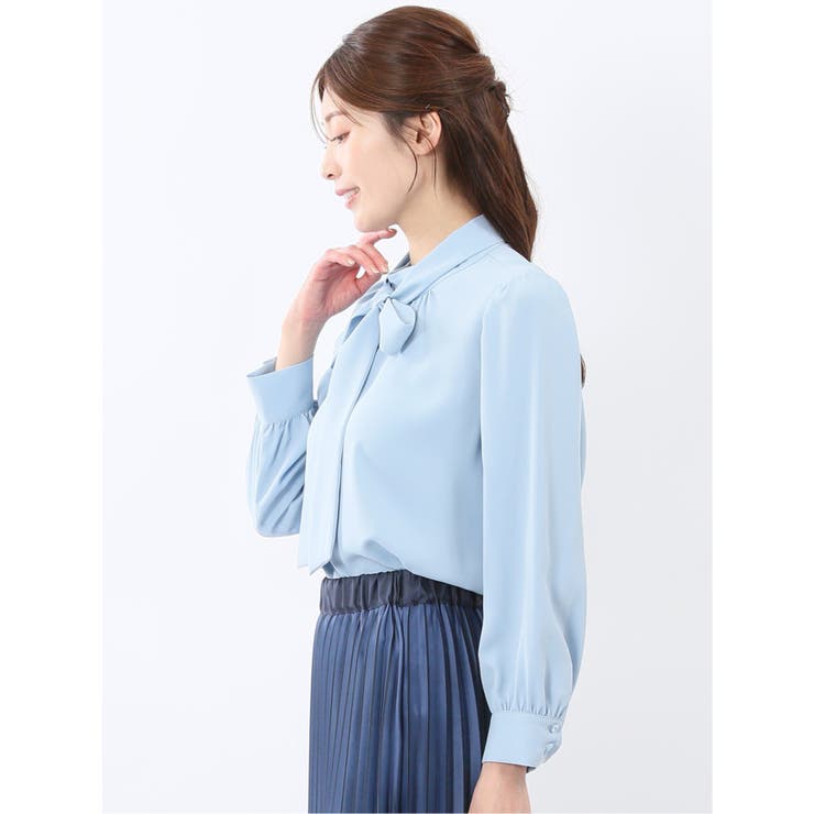 リボンタイ 長袖プルオーバーブラウス | TAKA-Q WOMEN | 詳細画像15 