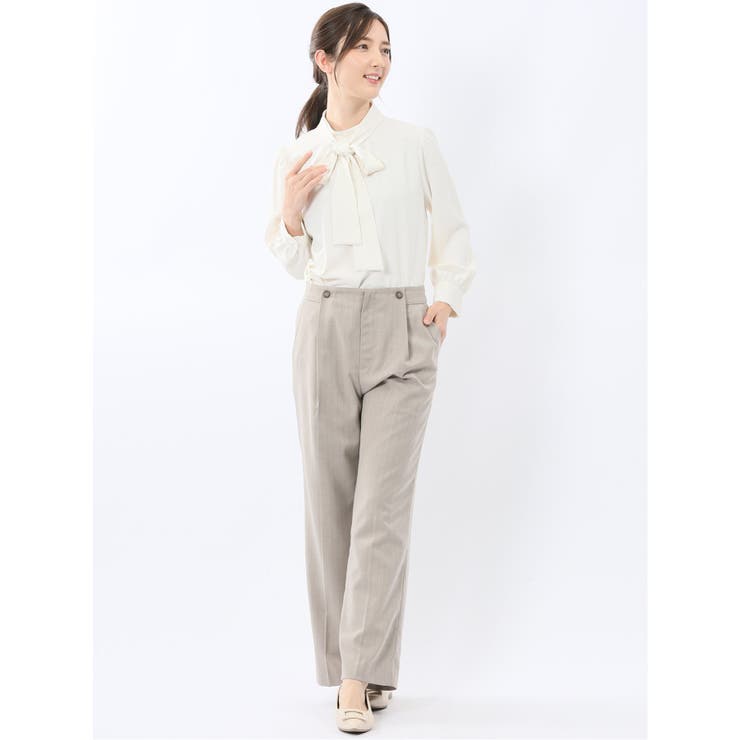 リボンタイ 長袖プルオーバーブラウス | TAKA-Q WOMEN | 詳細画像5 