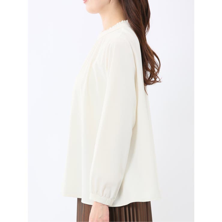 スタンドフリル 長袖プルオーバーブラウス | TAKA-Q WOMEN | 詳細画像7 