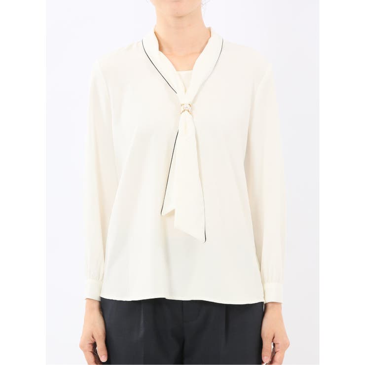 ボウタイ 長袖プルオーバーブラウス | TAKA-Q WOMEN | 詳細画像6 