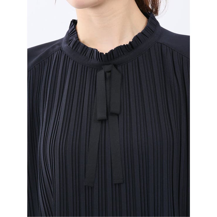 前身プリーツ リボン 長袖プルオーバーブラウス | TAKA-Q WOMEN | 詳細画像23 