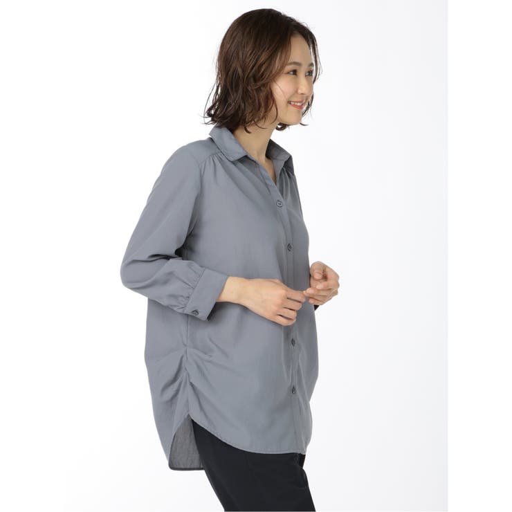 エアリーツイル 脇タック 8分袖チュニック | TAKA-Q WOMEN | 詳細画像4 
