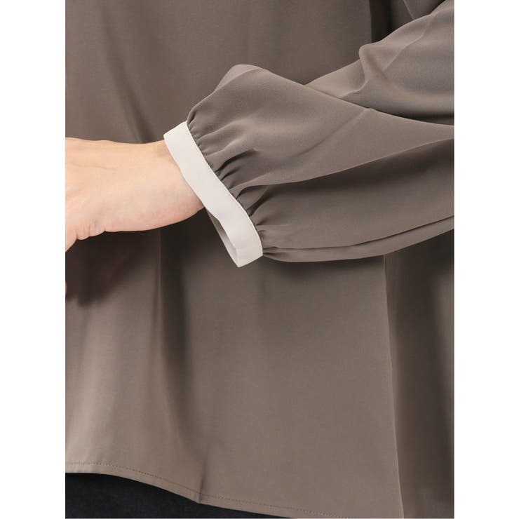 配色ボウタイ 長袖プルオーバーブラウス | TAKA-Q WOMEN | 詳細画像21 