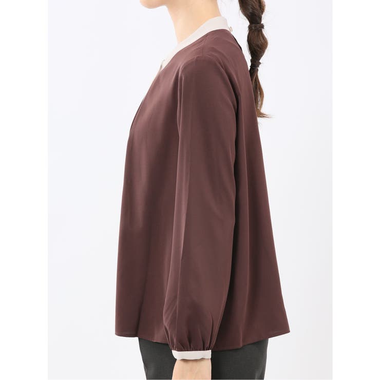 配色ボウタイ 長袖プルオーバーブラウス | TAKA-Q WOMEN | 詳細画像27 