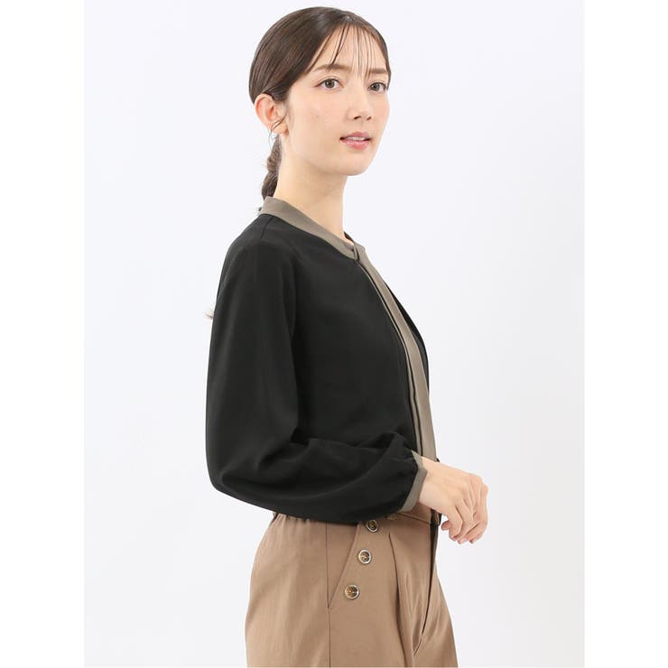 配色ボウタイ 長袖プルオーバーブラウス | TAKA-Q WOMEN | 詳細画像4 