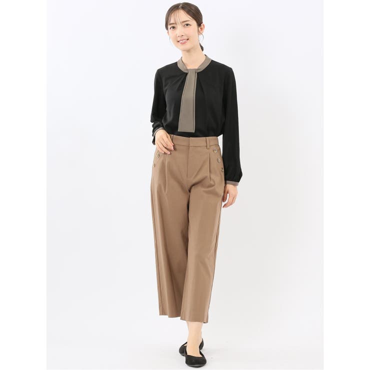 配色ボウタイ 長袖プルオーバーブラウス | TAKA-Q WOMEN | 詳細画像5 