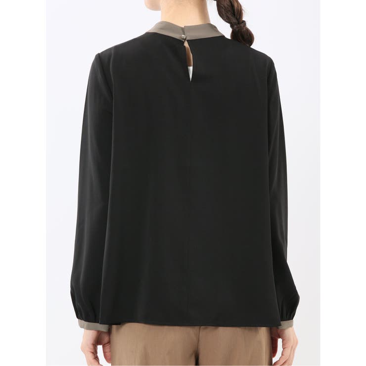 配色ボウタイ 長袖プルオーバーブラウス | TAKA-Q WOMEN | 詳細画像8 