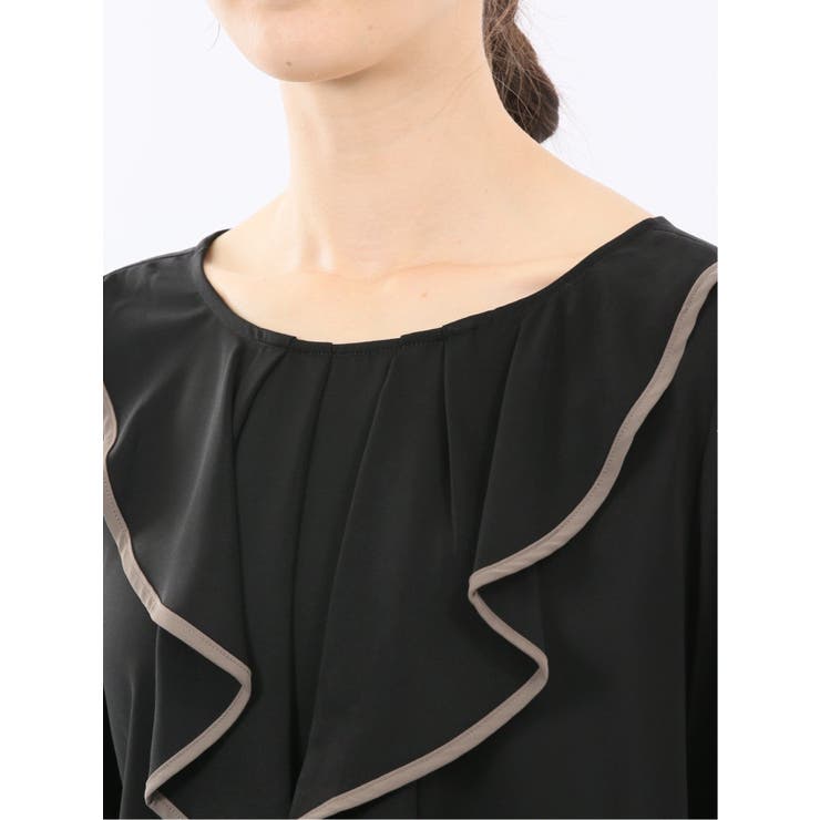 パイピングフリル 長袖プルオーバーブラウス | TAKA-Q WOMEN | 詳細画像9 