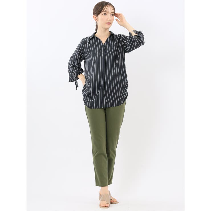 袖リボンかぶり スキッパーシャツチュニック | TAKA-Q WOMEN | 詳細画像29 