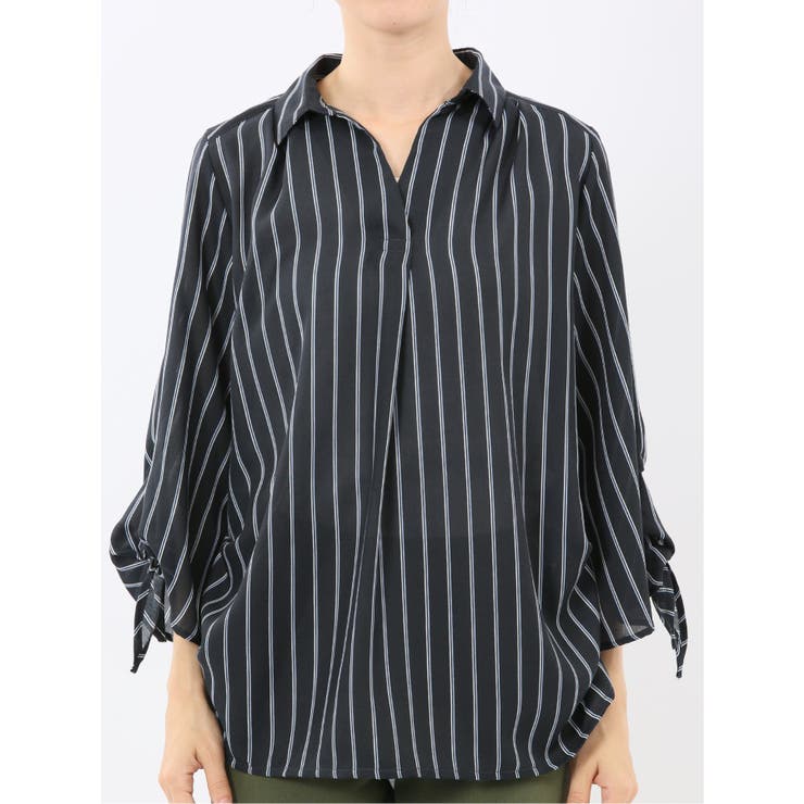 袖リボンかぶり スキッパーシャツチュニック | TAKA-Q WOMEN | 詳細画像30 