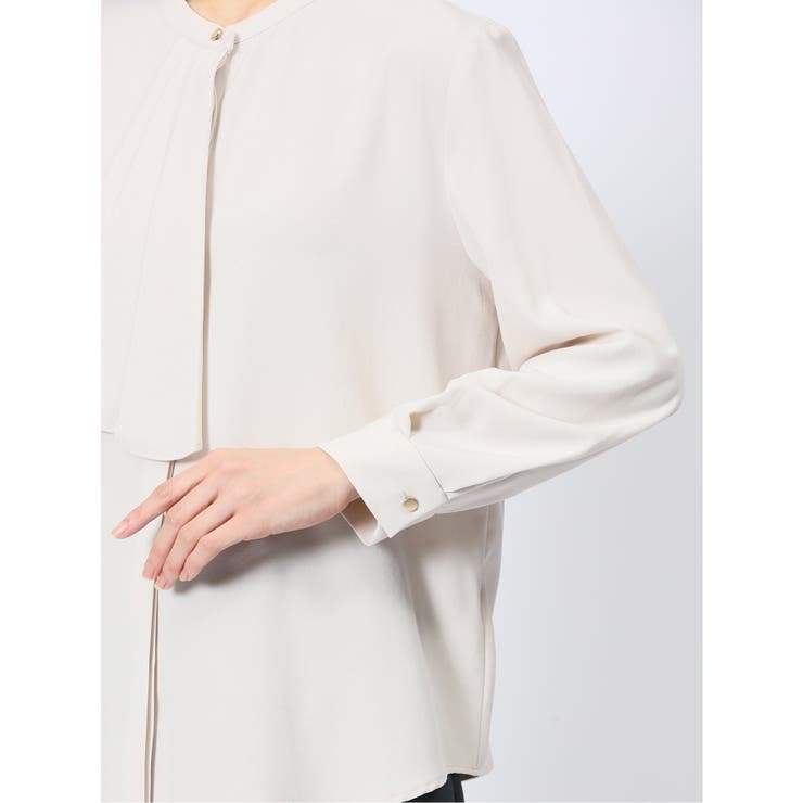 ラッフルフリル バンドカラー 8分袖プルオーバーブラウス | TAKA-Q WOMEN | 詳細画像10 