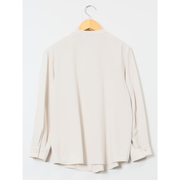 ラッフルフリル バンドカラー 8分袖プルオーバーブラウス | TAKA-Q WOMEN | 詳細画像12 