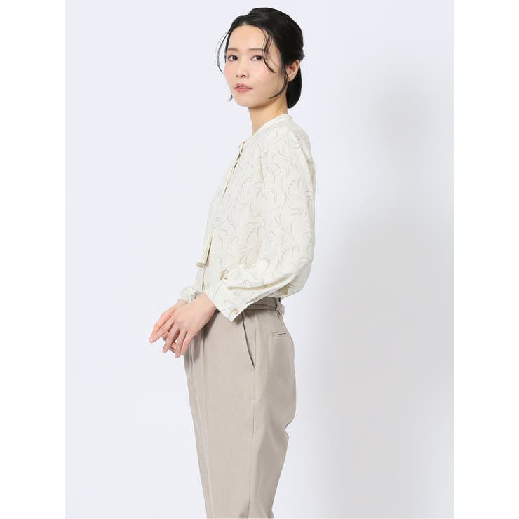 ラッフルフリル バンドカラー 8分袖プルオーバーブラウス | TAKA-Q WOMEN | 詳細画像24 