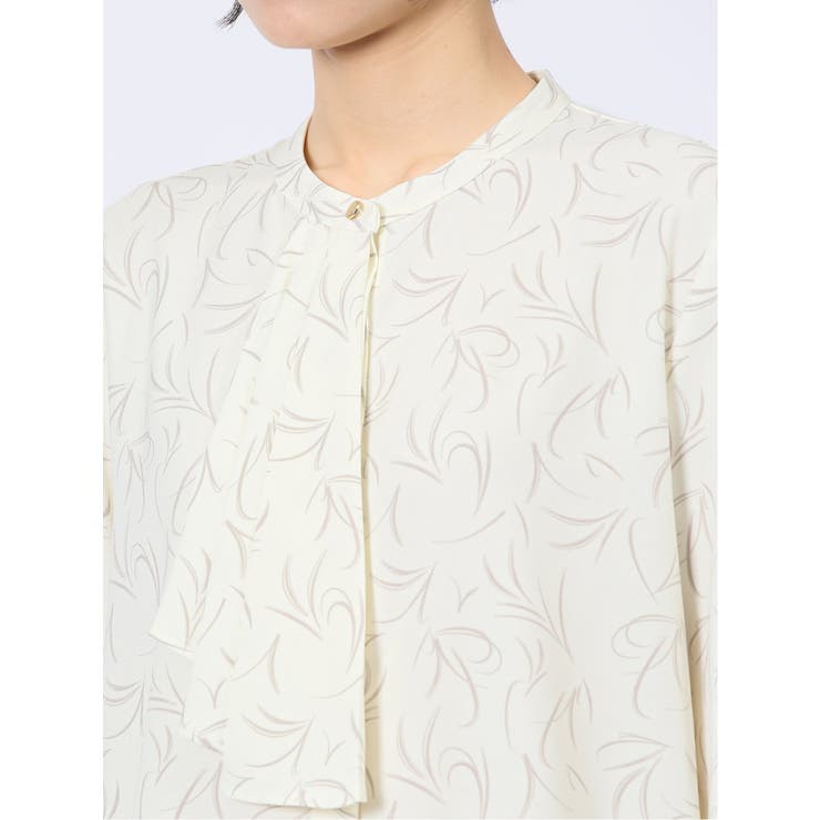 ラッフルフリル バンドカラー 8分袖プルオーバーブラウス | TAKA-Q WOMEN | 詳細画像31 