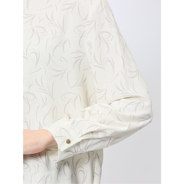 ラッフルフリル バンドカラー 8分袖プルオーバーブラウス | TAKA-Q WOMEN | 詳細画像32 