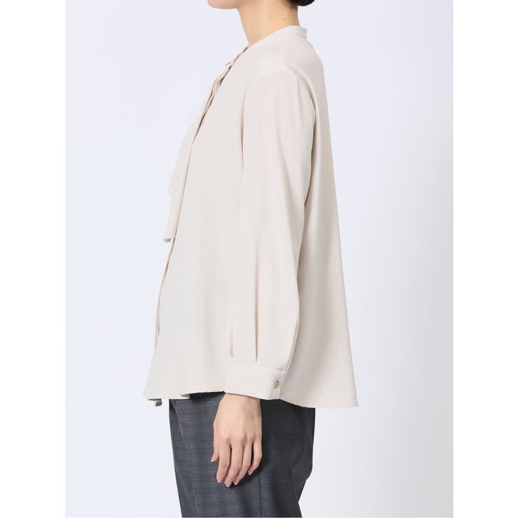 ラッフルフリル バンドカラー 8分袖プルオーバーブラウス | TAKA-Q WOMEN | 詳細画像7 