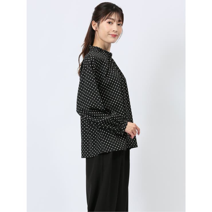 ドット柄 長袖プルオーバーブラウス | TAKA-Q WOMEN | 詳細画像4 