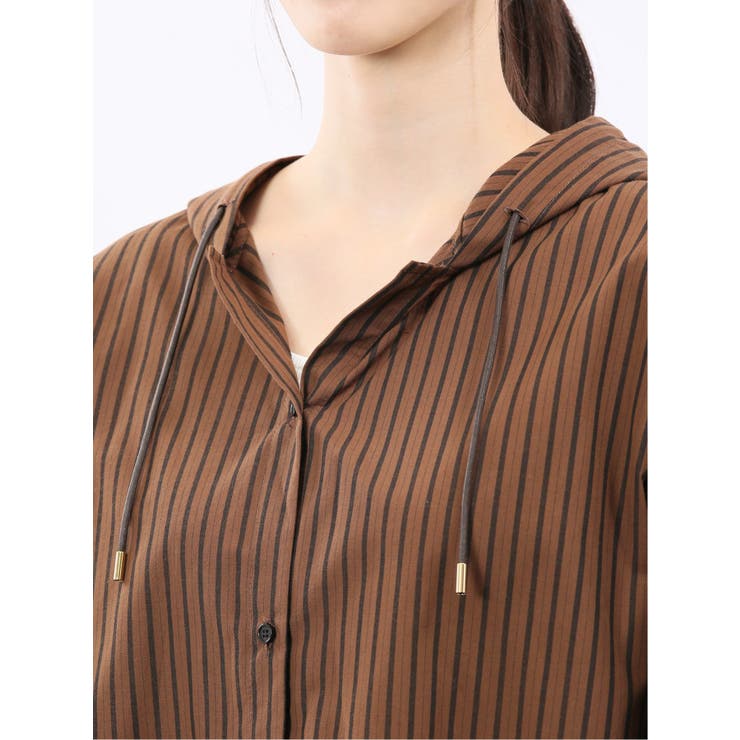 綿混ブロード ストライプ柄 シャツアウター | TAKA-Q WOMEN | 詳細画像9 