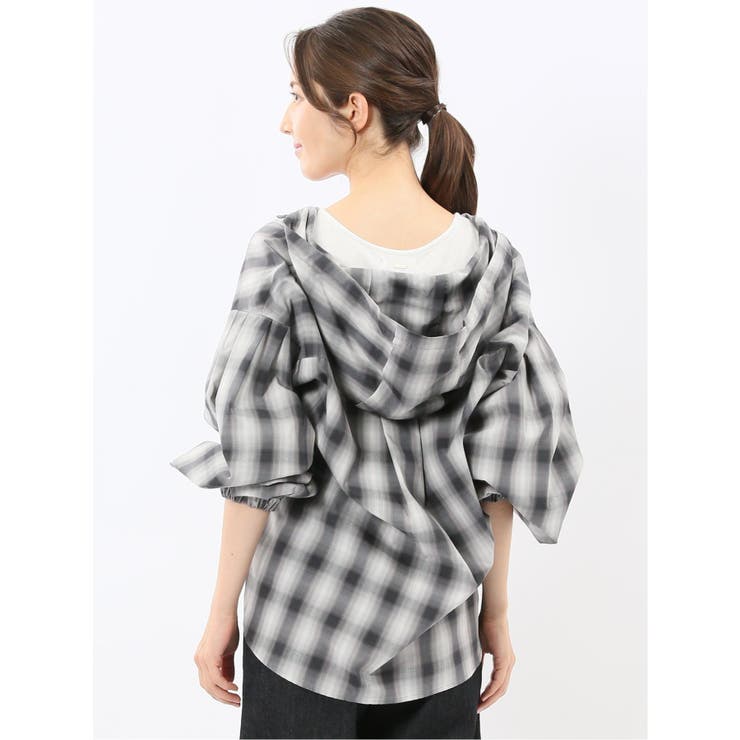 綿混ブロード チェック柄 シャツアウター | TAKA-Q WOMEN | 詳細画像3 