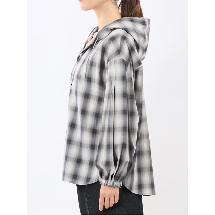 綿混ブロード チェック柄 シャツアウター | TAKA-Q WOMEN | 詳細画像7 