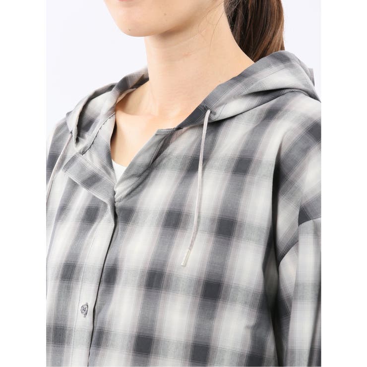 綿混ブロード チェック柄 シャツアウター | TAKA-Q WOMEN | 詳細画像9 