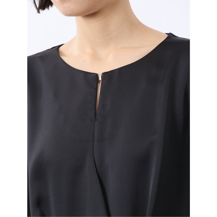 光沢サテン 長袖プルオーバーブラウス(セットアップ可能) | TAKA-Q WOMEN | 詳細画像23 
