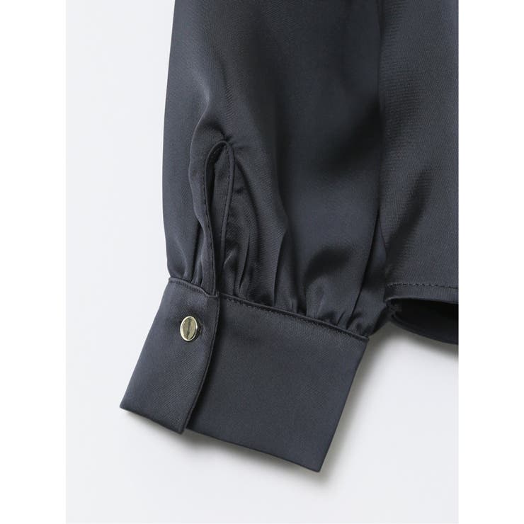 光沢サテン 長袖プルオーバーブラウス(セットアップ可能) | TAKA-Q WOMEN | 詳細画像28 