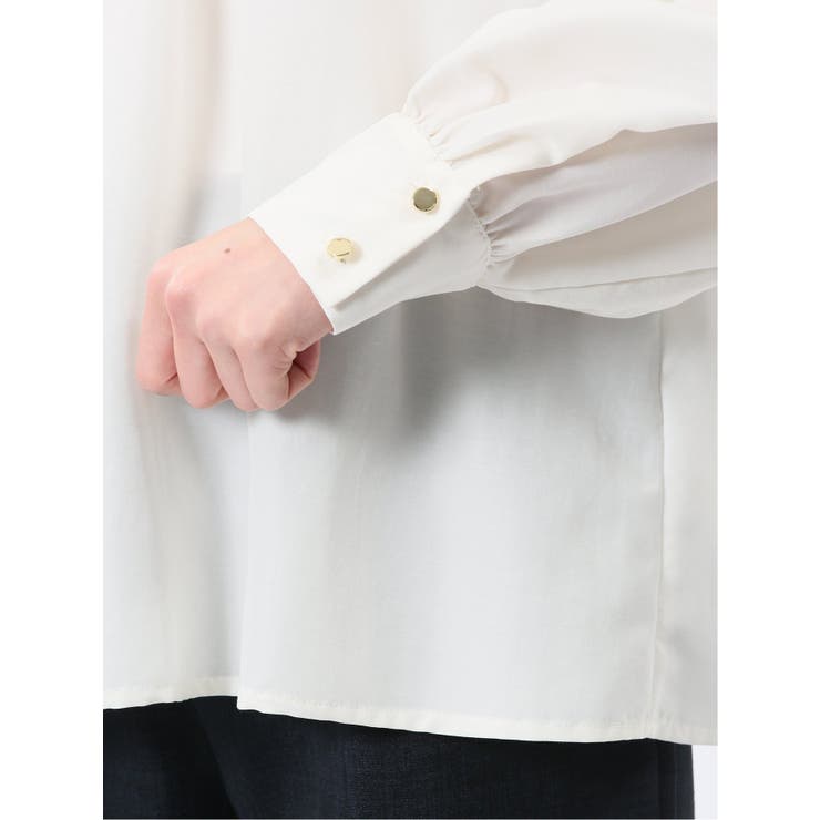 レースサテン 長袖プルオーバーブラウス | TAKA-Q WOMEN | 詳細画像11 