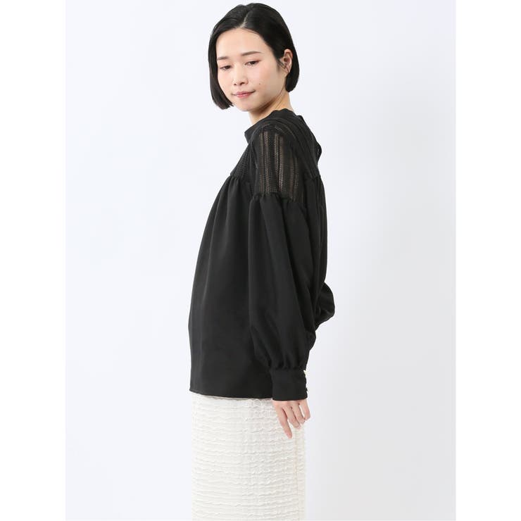 レースサテン 長袖プルオーバーブラウス | TAKA-Q WOMEN | 詳細画像15 