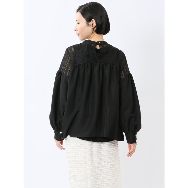 レースサテン 長袖プルオーバーブラウス | TAKA-Q WOMEN | 詳細画像16 