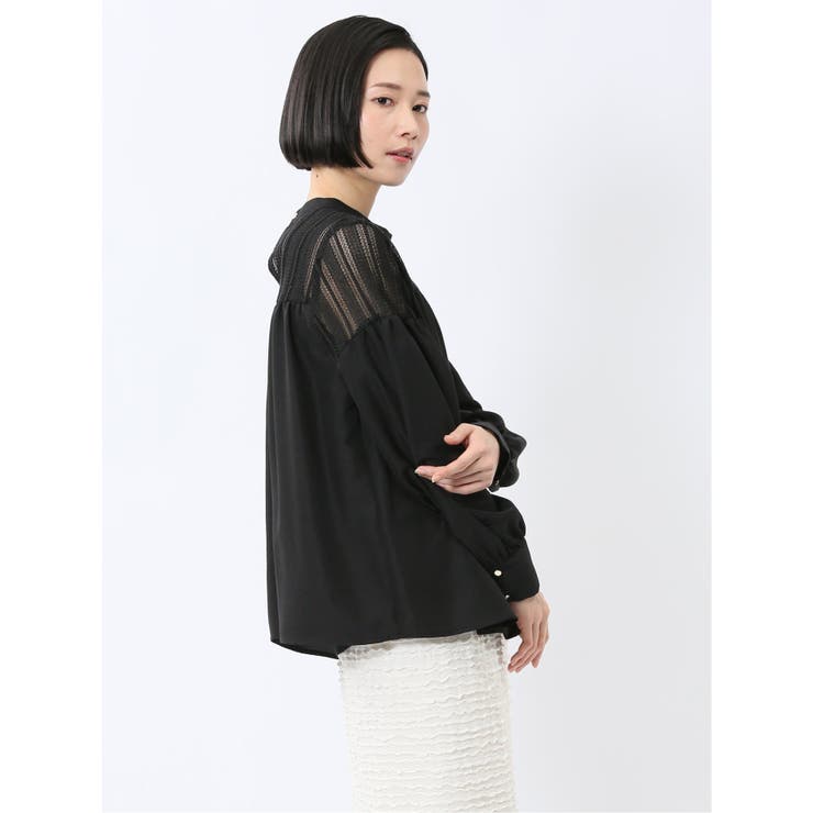レースサテン 長袖プルオーバーブラウス | TAKA-Q WOMEN | 詳細画像17 