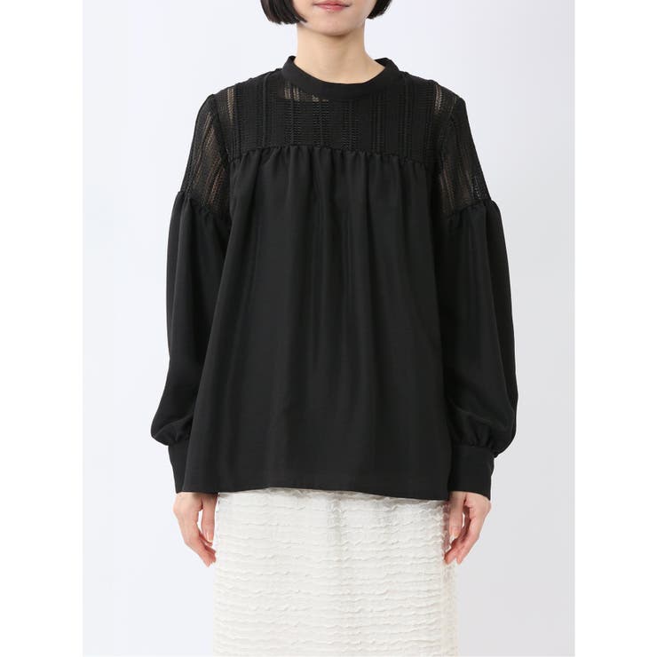 レースサテン 長袖プルオーバーブラウス | TAKA-Q WOMEN | 詳細画像19 