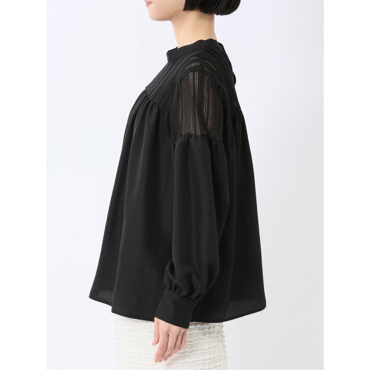 レースサテン 長袖プルオーバーブラウス | TAKA-Q WOMEN | 詳細画像20 