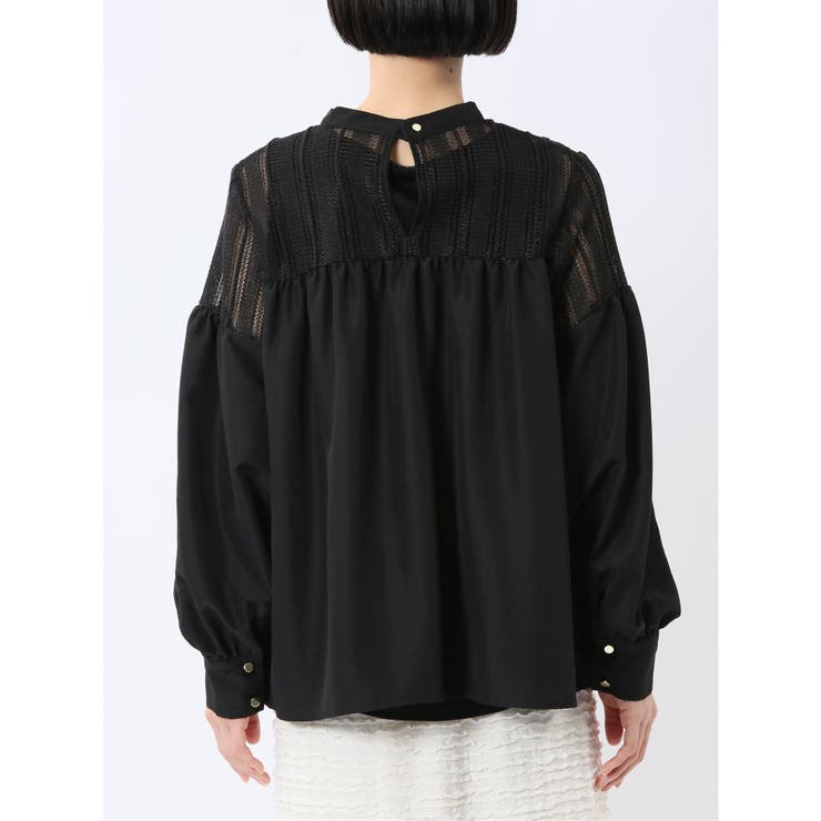 レースサテン 長袖プルオーバーブラウス | TAKA-Q WOMEN | 詳細画像21 