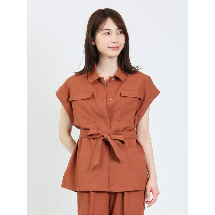 リネン風シャンブレー サファリジャケット(セットアップ可能)[品番：TKQJ0018702]｜TAKA-Q  WOMEN（タカキューウーマン）のレディースファッション通販｜SHOPLIST（ショップリスト）