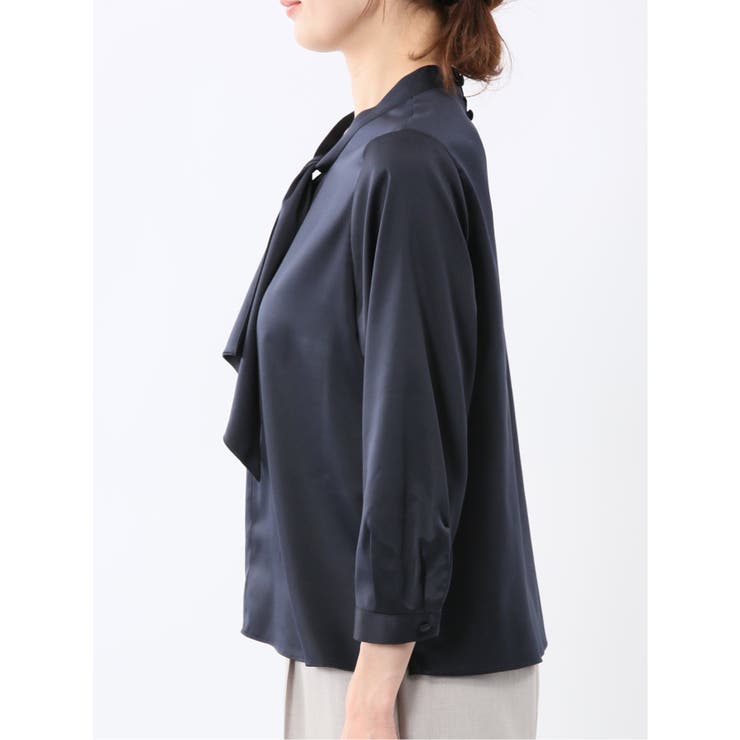 ねじりボウタイ 8分袖 プルオーバー ブラウス  | TAKA-Q WOMEN | 詳細画像7 