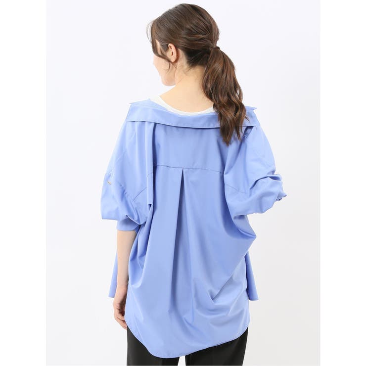 レギュラーカラー 長袖コクーンブラウス | TAKA-Q WOMEN | 詳細画像13 