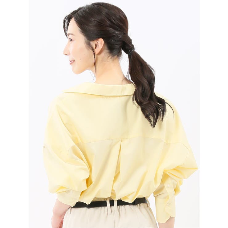 レギュラーカラー 長袖コクーンブラウス | TAKA-Q WOMEN | 詳細画像3 