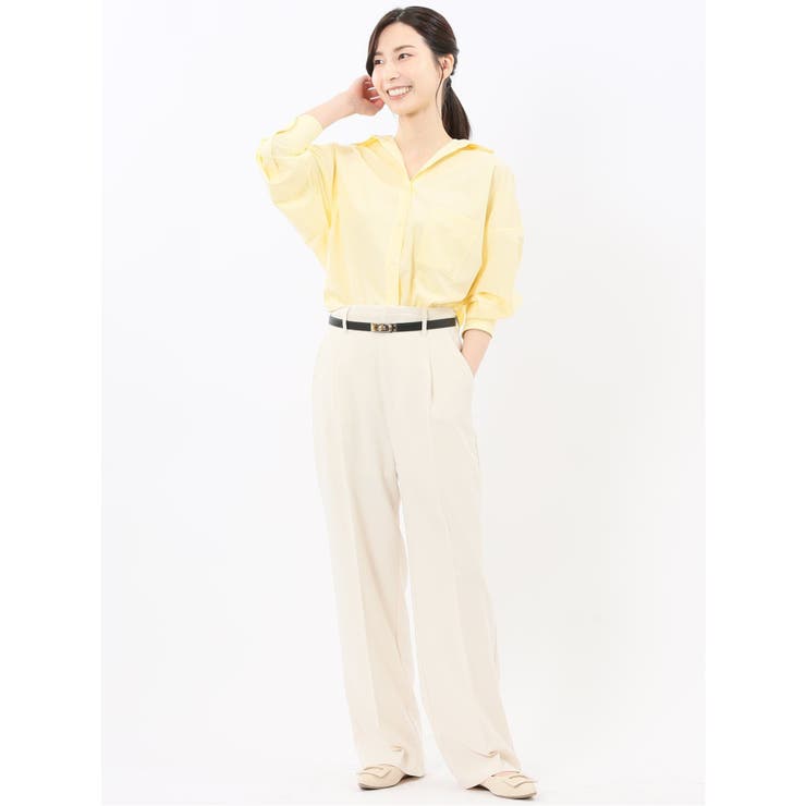 レギュラーカラー 長袖コクーンブラウス | TAKA-Q WOMEN | 詳細画像5 