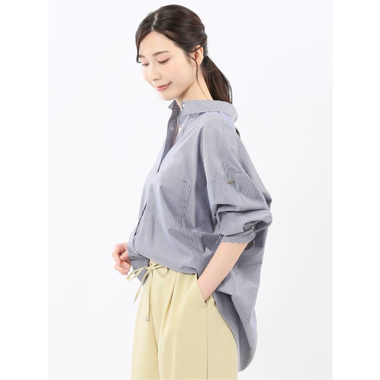 レギュラーカラー 長袖コクーンブラウス | TAKA-Q WOMEN | 詳細画像2 