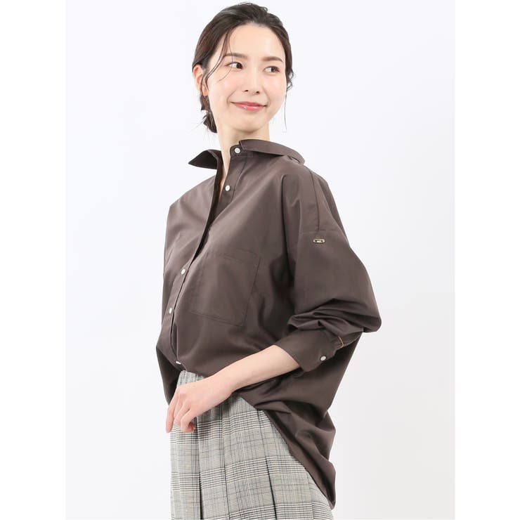 レギュラーカラー 長袖コクーンブラウス | TAKA-Q WOMEN | 詳細画像2 