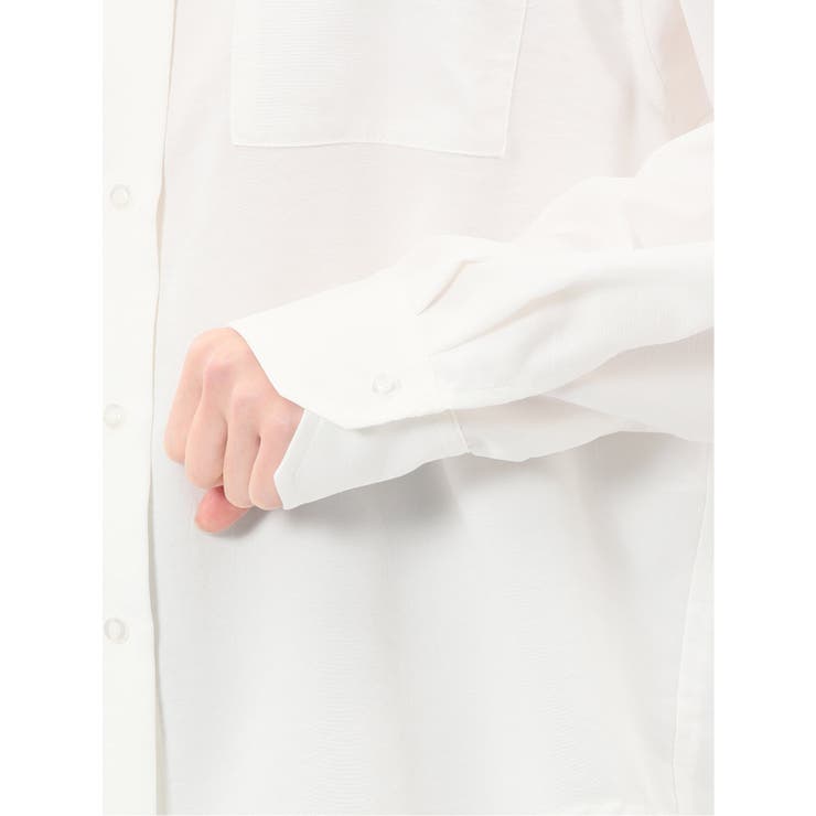 ストレッチ バックタック レギュラーカラー 長袖ブラウス | TAKA-Q WOMEN | 詳細画像11 