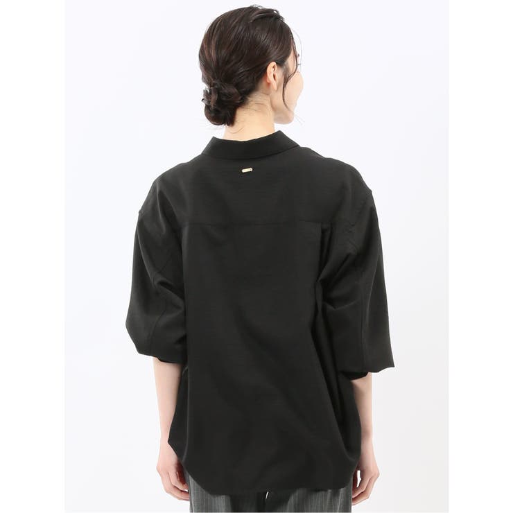 ストレッチ バックタック レギュラーカラー 長袖ブラウス | TAKA-Q WOMEN | 詳細画像13 