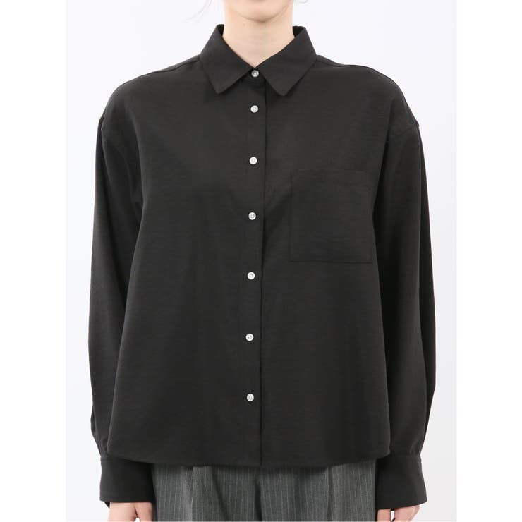 ストレッチ バックタック レギュラーカラー 長袖ブラウス | TAKA-Q WOMEN | 詳細画像16 
