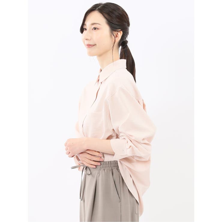 ストレッチ バックタック レギュラーカラー 長袖ブラウス | TAKA-Q WOMEN | 詳細画像22 