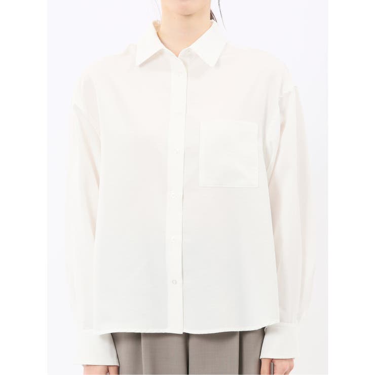 ストレッチ バックタック レギュラーカラー 長袖ブラウス | TAKA-Q WOMEN | 詳細画像6 