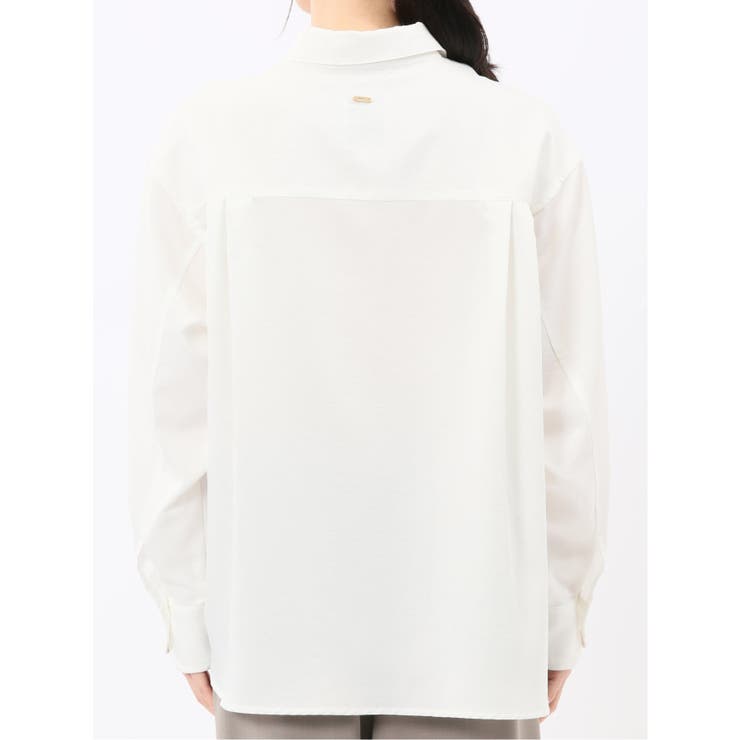 ストレッチ バックタック レギュラーカラー 長袖ブラウス | TAKA-Q WOMEN | 詳細画像8 