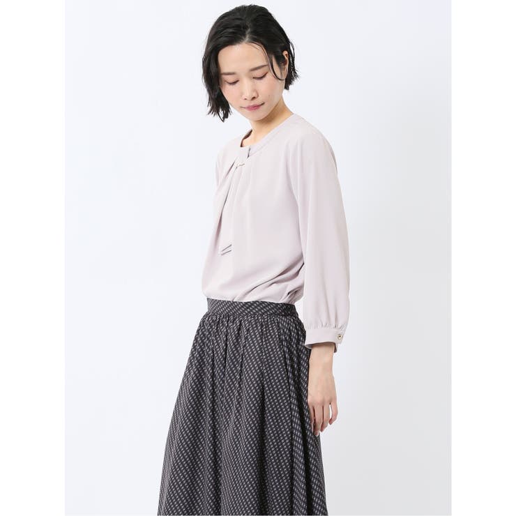 金具付きボウタイ風 7分袖プルオーバーブラウス | TAKA-Q WOMEN | 詳細画像13 