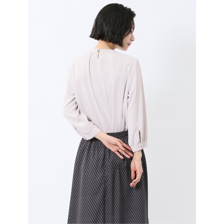 金具付きボウタイ風 7分袖プルオーバーブラウス | TAKA-Q WOMEN | 詳細画像14 