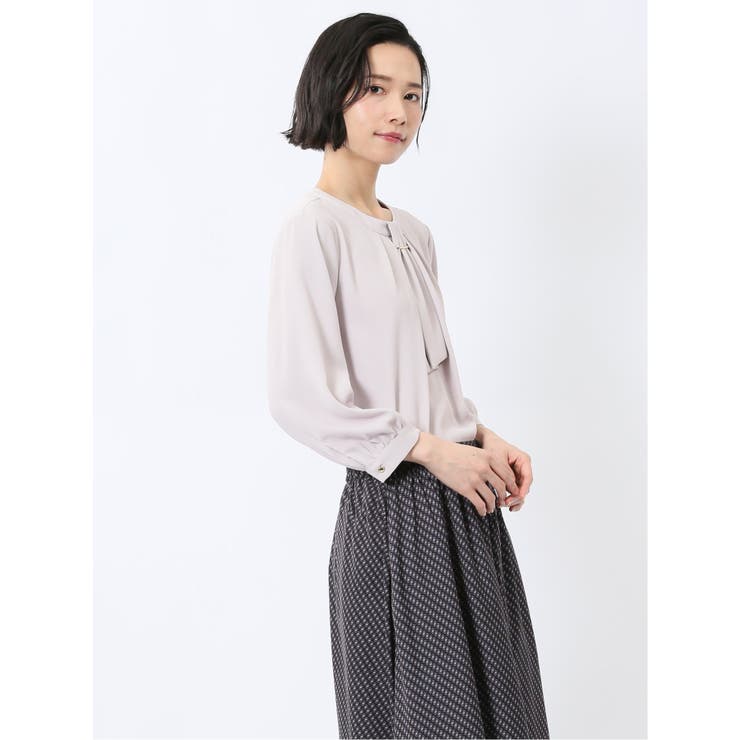 金具付きボウタイ風 7分袖プルオーバーブラウス | TAKA-Q WOMEN | 詳細画像15 